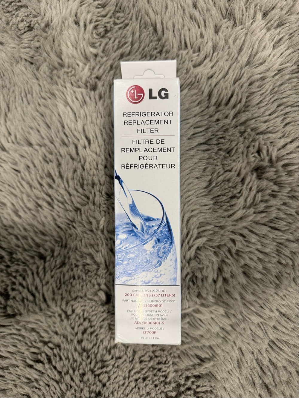 3 pack LG LT700P White and Blue Refrigerator Water Filter Cartridge